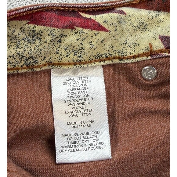 Frye And CO. Womens Button Fly Boot Cut Jeans High Rise Size 4 Cognac Brown - Picture 11 of 11